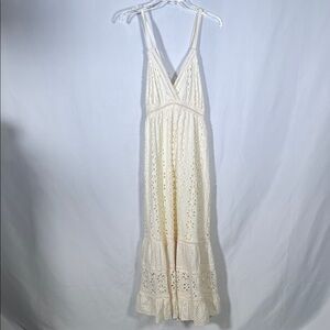 A COLLECTIVE STORY WOMENS CREAM IVORY EYELET MAXI DRESS COTTON MEDIUM